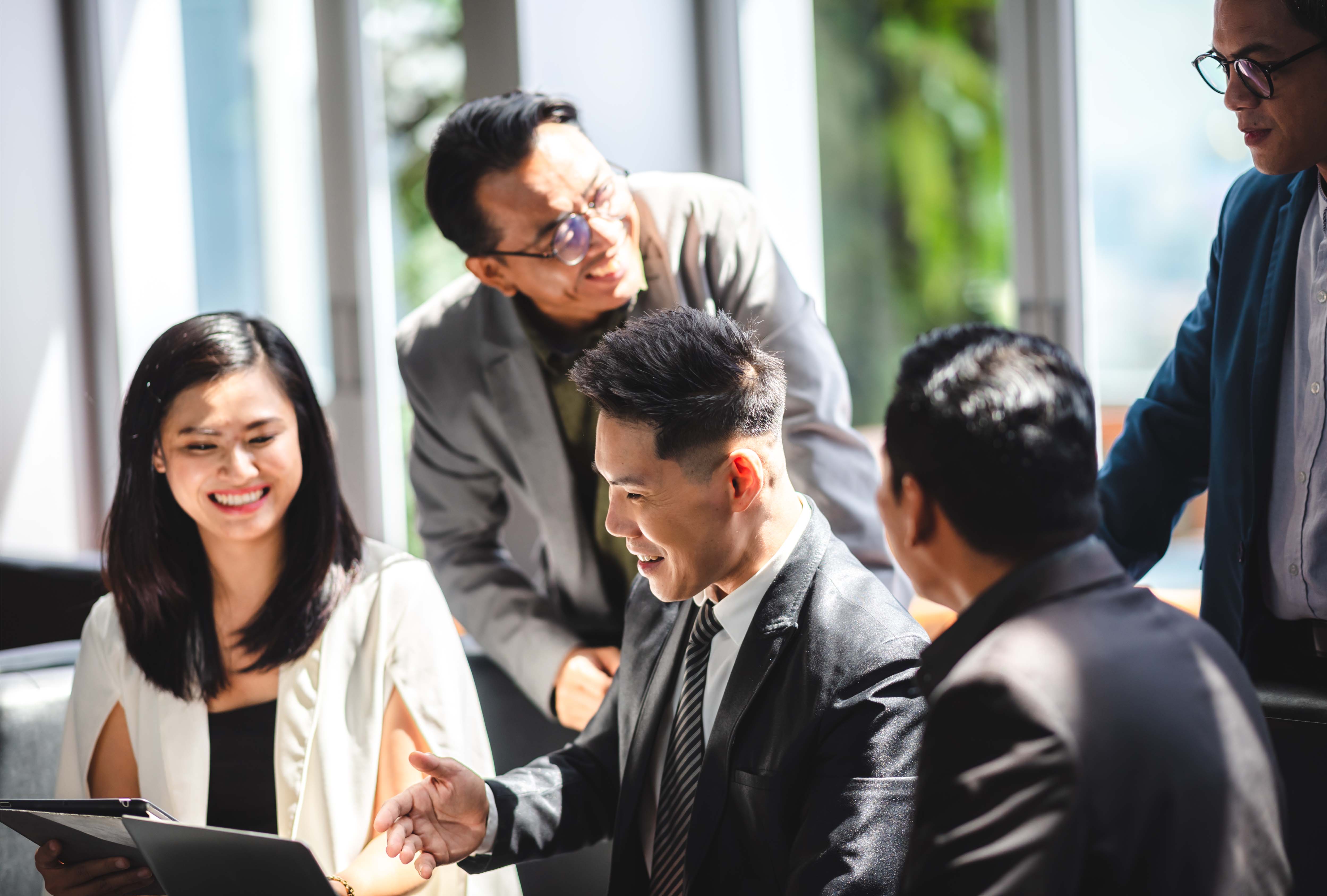 Business partners having a discussion