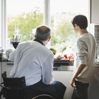 image of an older man with his son