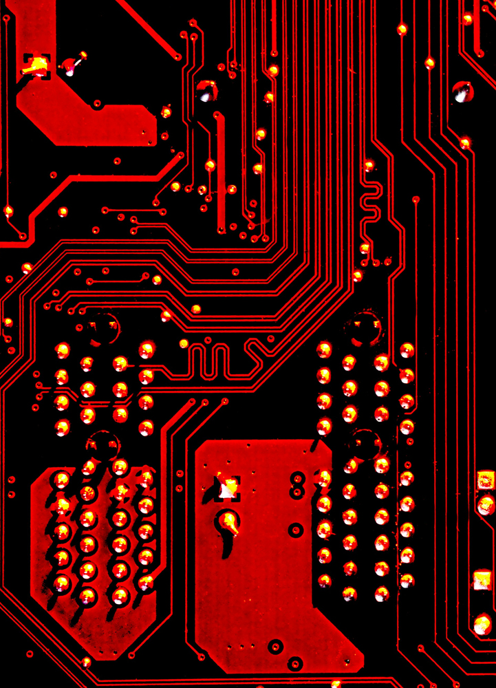 Red and black circuit board