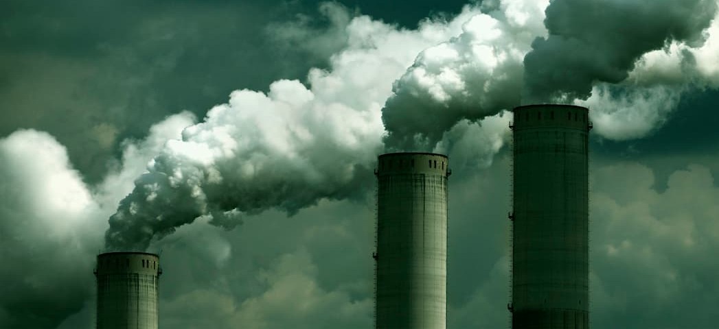 Three industrial chimney flumes