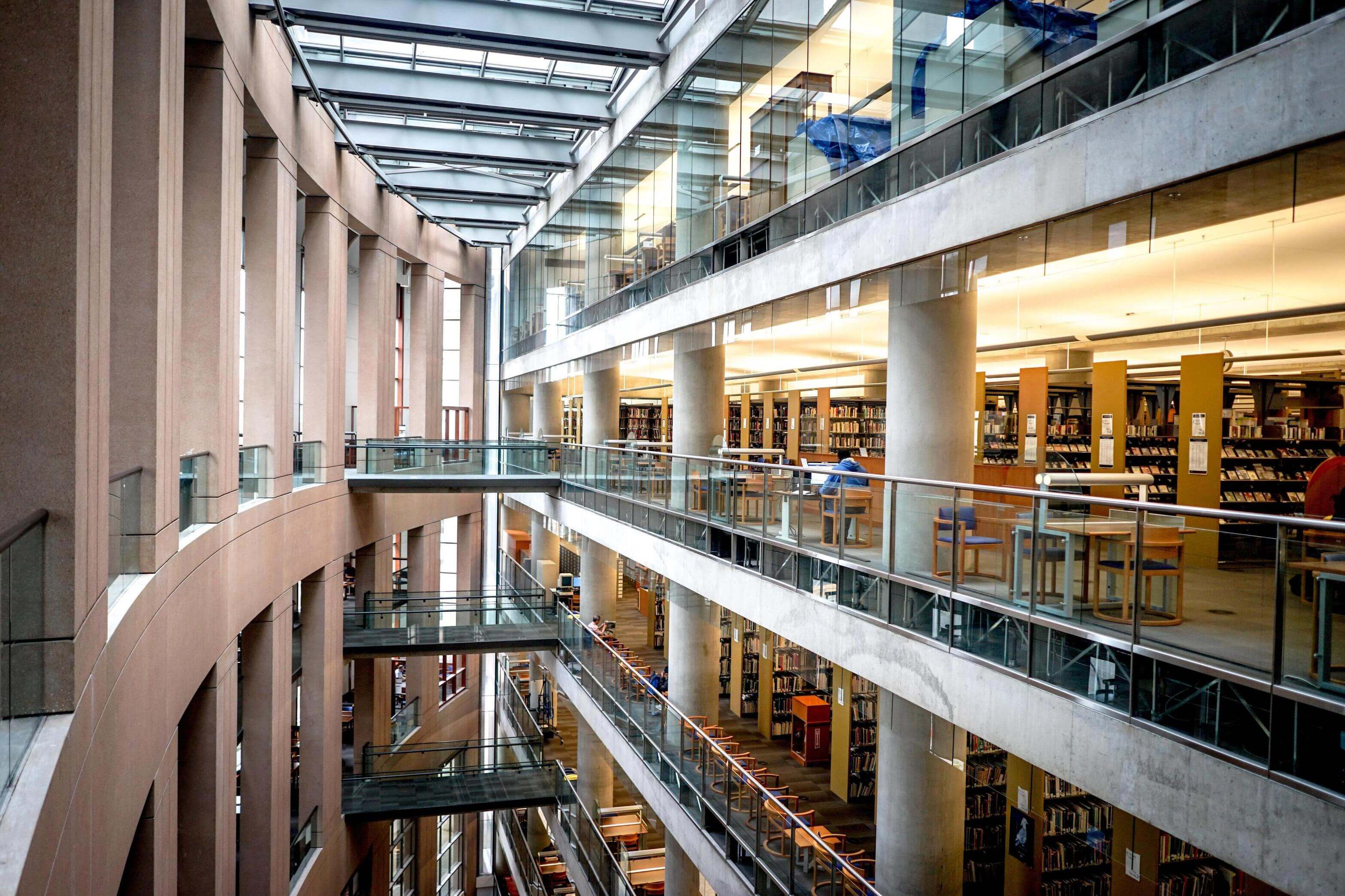 Interior of a library building