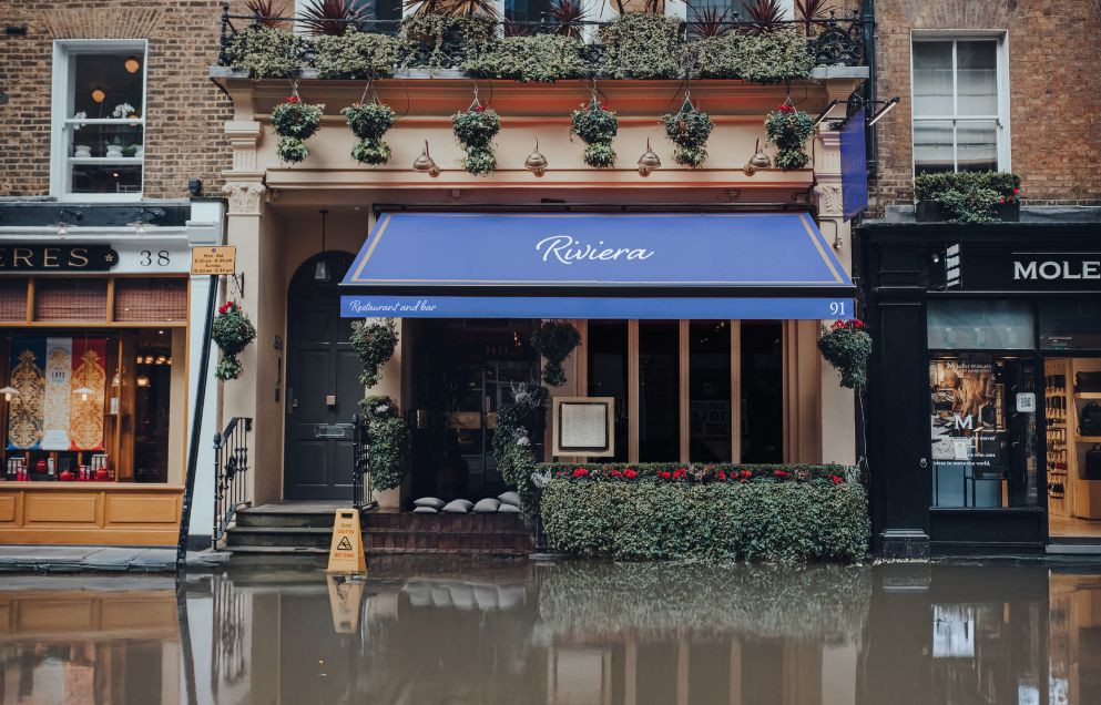 flooded restaurant