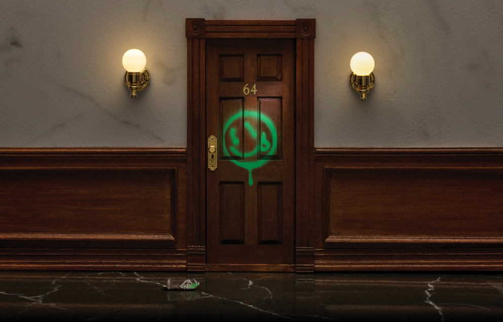 graffiti on a hotel door