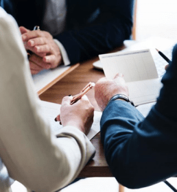 Two business men in a meeting