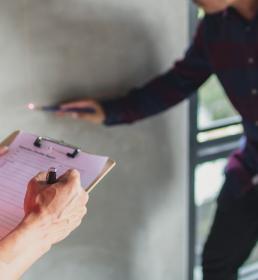 Inspection of an under construction building