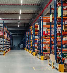 Empty warehouse stocked with supply