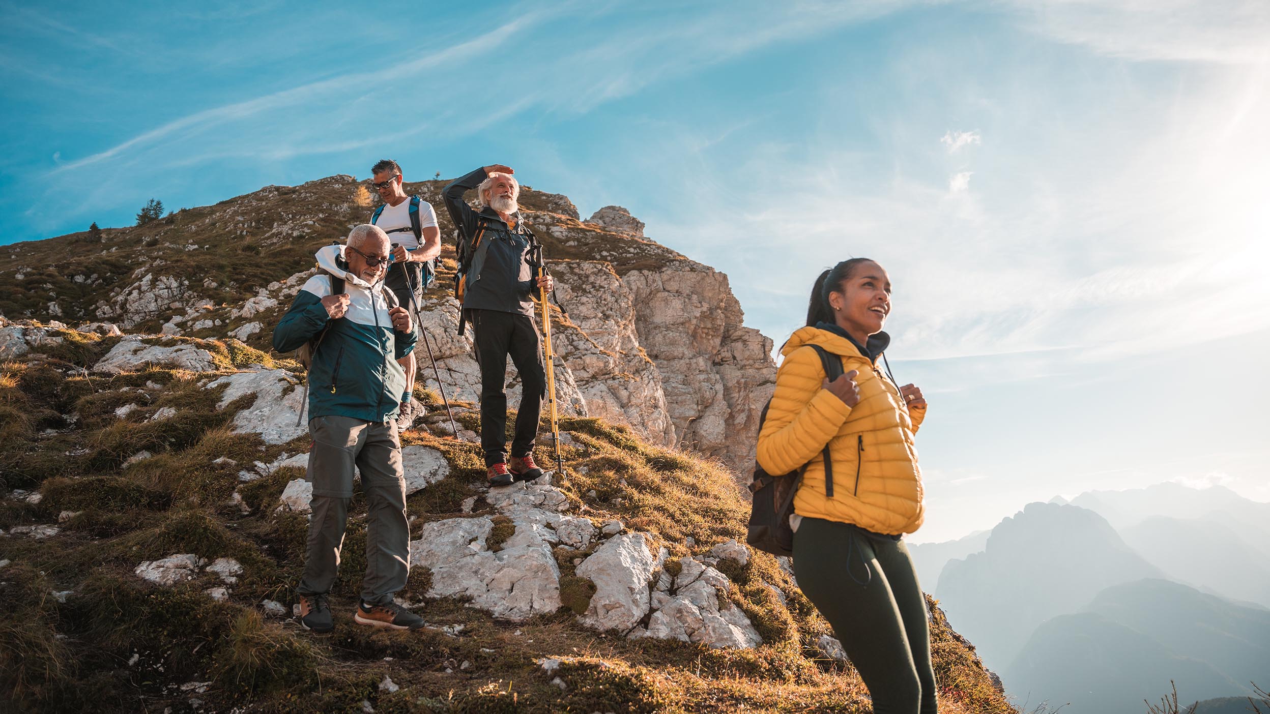 people hiking on mountain