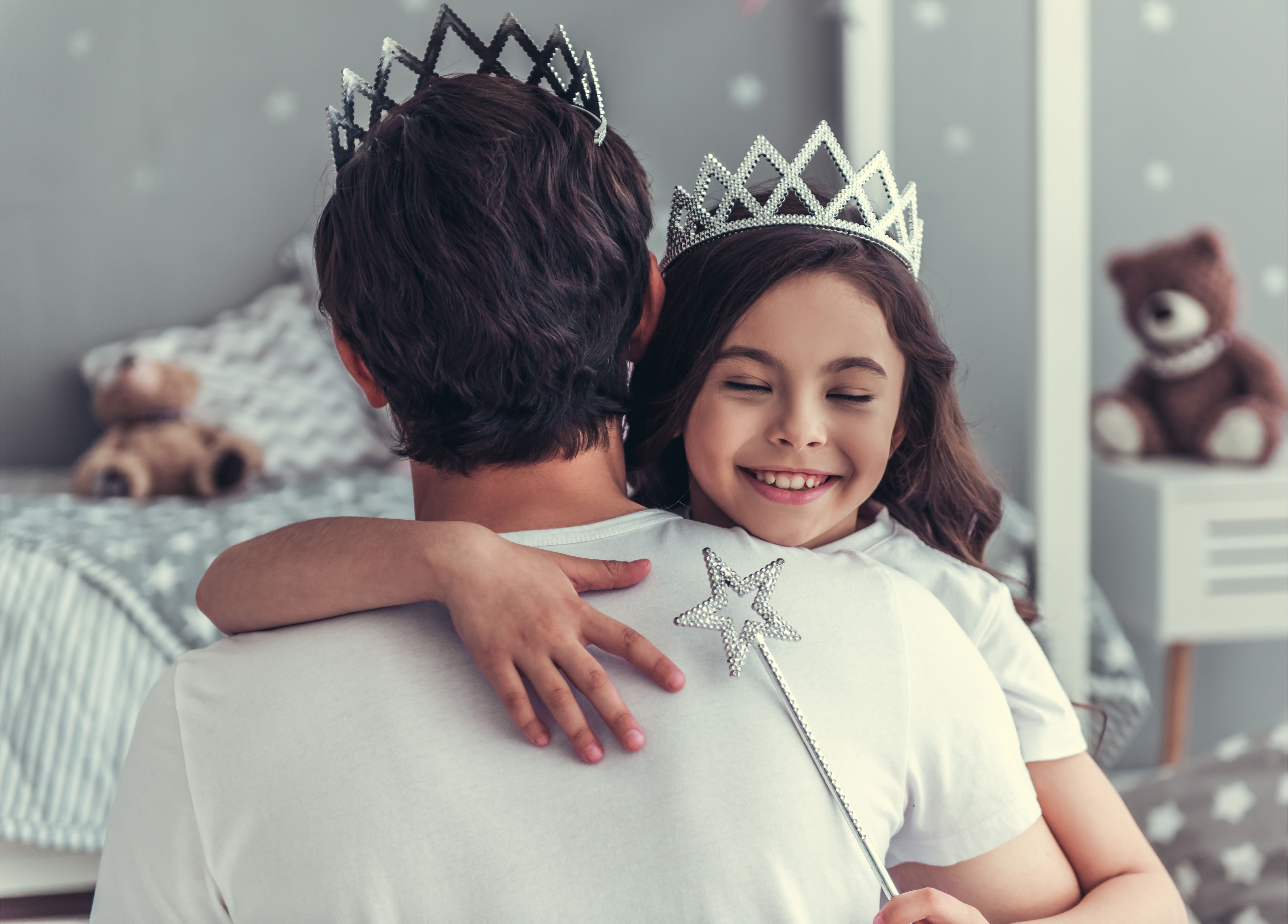 Dad and daughter hugging