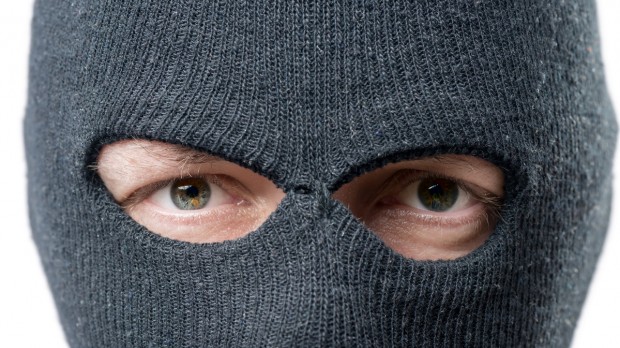 robbers eyes with balaclava on 