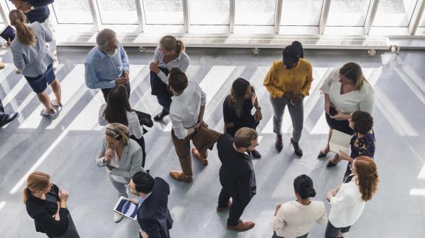 Group of people in lobby