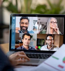 Teleconferencing on screen