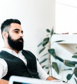 Man with beard looking a little stressed