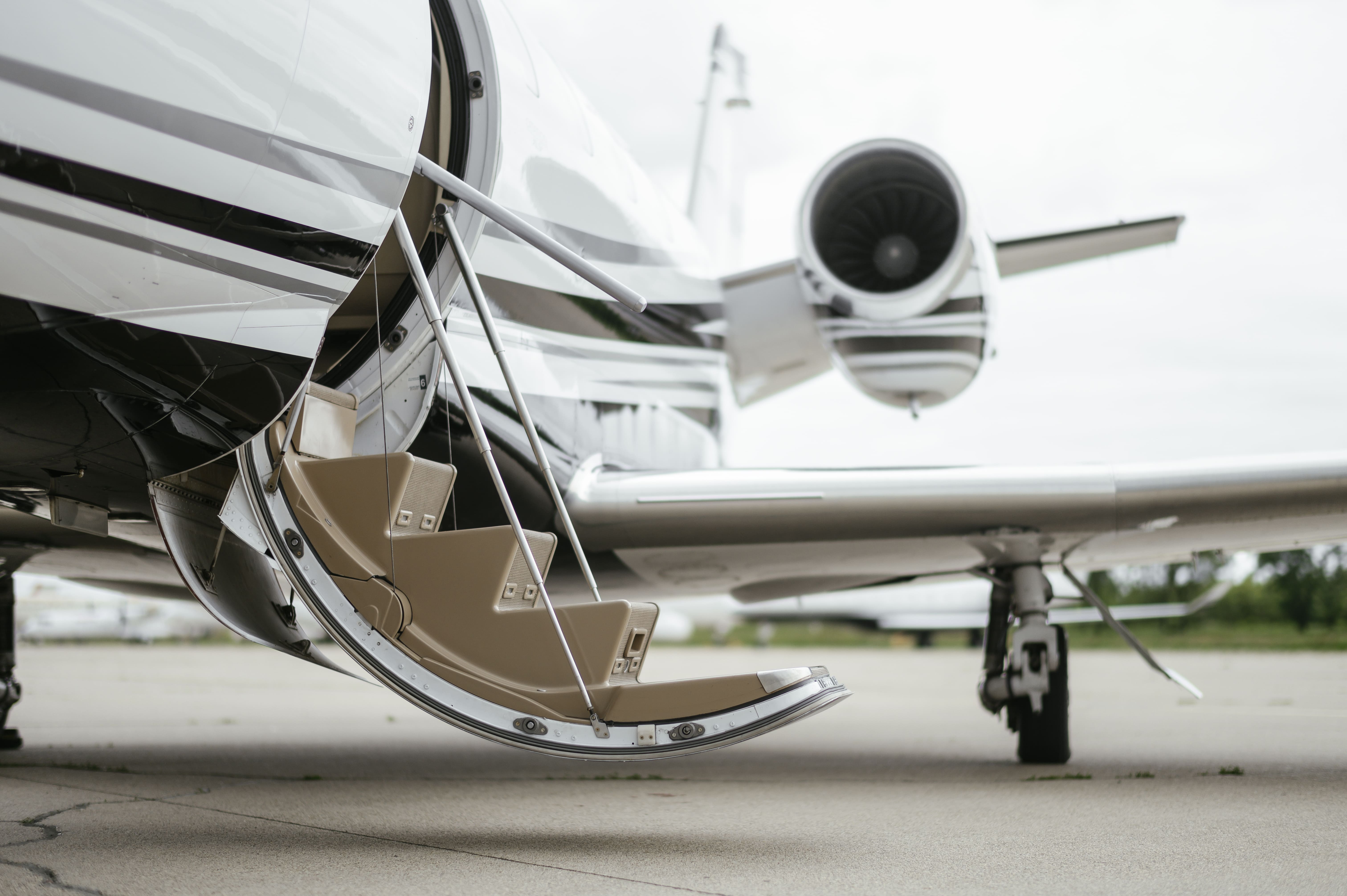 private jet on runway