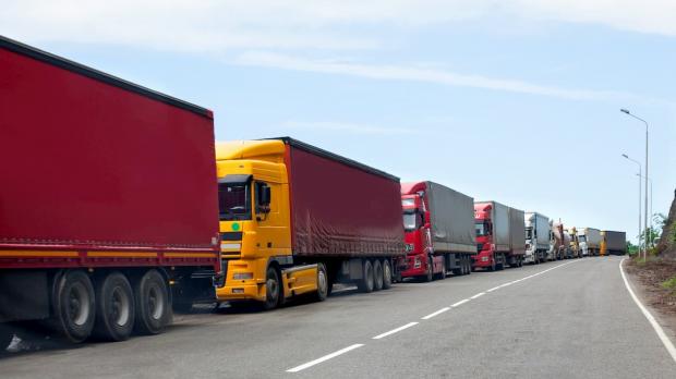 A line of trucks  