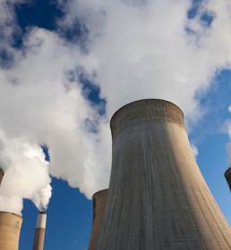 Cooling towers at a power station