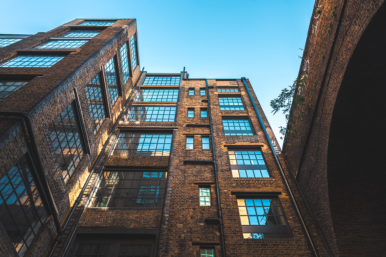 Brick and glass building